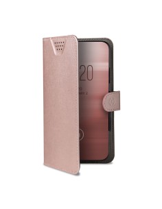 Celly Wally One XXL custodia per cellulare 14 cm (5.5") Custodia flip a libro Rosa