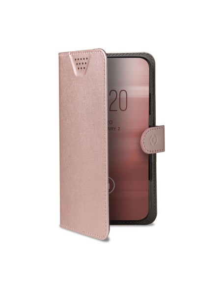 Celly Wally One XXL custodia per cellulare 14 cm (5.5") Custodia flip a libro Rosa