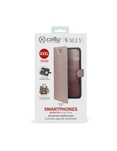 Celly Wally One XXXL custodia per cellulare 15,2 cm (6") Custodia flip a libro Rosa