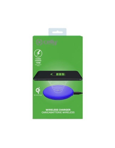 Celly WLFASTFEELBL Caricabatterie per dispositivi mobili Smartphone Blu USB Carica wireless Ricarica rapida Interno