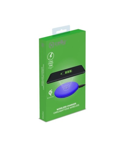 Celly WLFASTFEELBL Caricabatterie per dispositivi mobili Smartphone Blu USB Carica wireless Ricarica rapida Interno