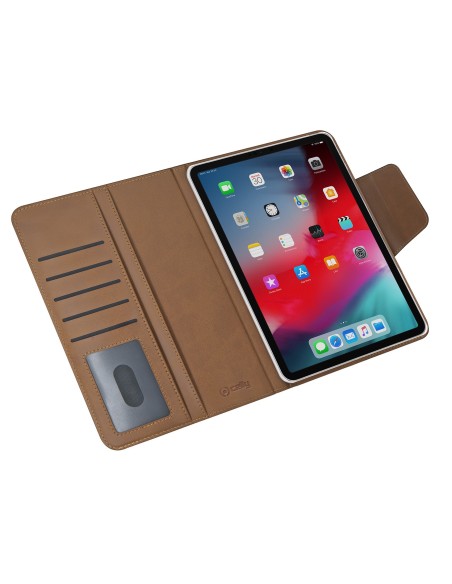 Celly WALLY 32,8 cm (12.9") Custodia a libro Nero, Marrone