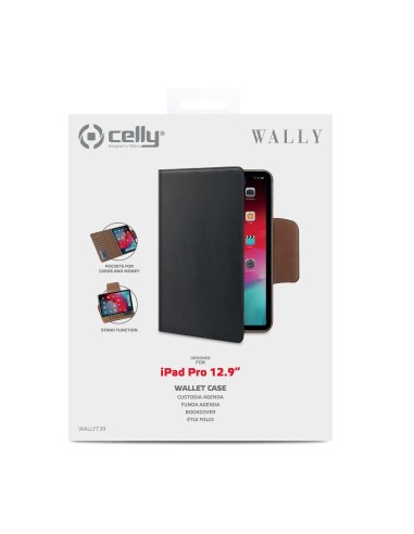 Celly WALLY 32,8 cm (12.9") Custodia a libro Nero, Marrone