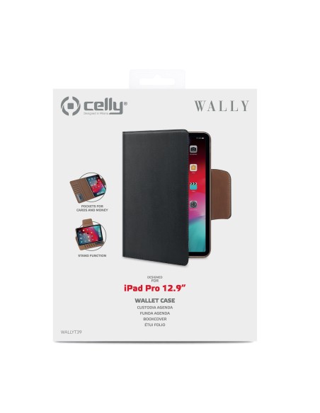 Celly WALLY 32,8 cm (12.9") Custodia a libro Nero, Marrone