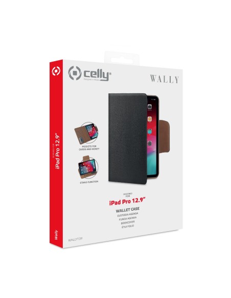 Celly WALLY 32,8 cm (12.9") Custodia a libro Nero, Marrone