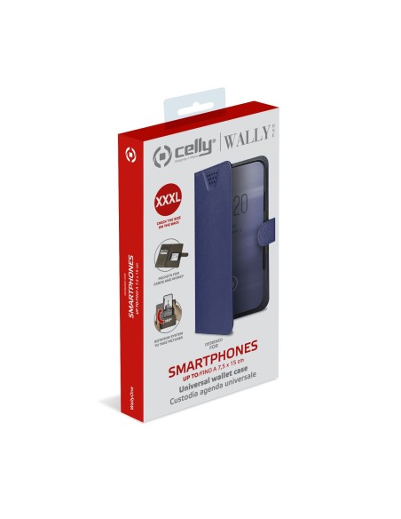 Celly Wally One custodia per cellulare 17 cm (6.7") Custodia a borsellino Blu