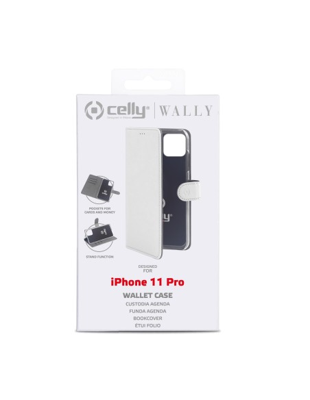 Celly Wally custodia per cellulare 14,7 cm (5.8") Custodia a libro Bianco
