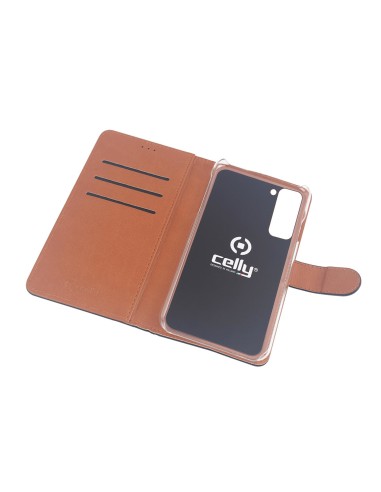 Celly Wally custodia per cellulare 17 cm (6.7") Custodia a libro Nero, Marrone
