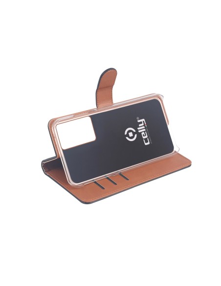 Celly Wally custodia per cellulare 17,3 cm (6.8") Custodia a libro Nero, Marrone