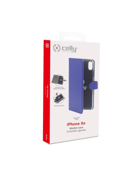 Celly Wally custodia per cellulare 15,5 cm (6.1") Custodia a borsellino Blu