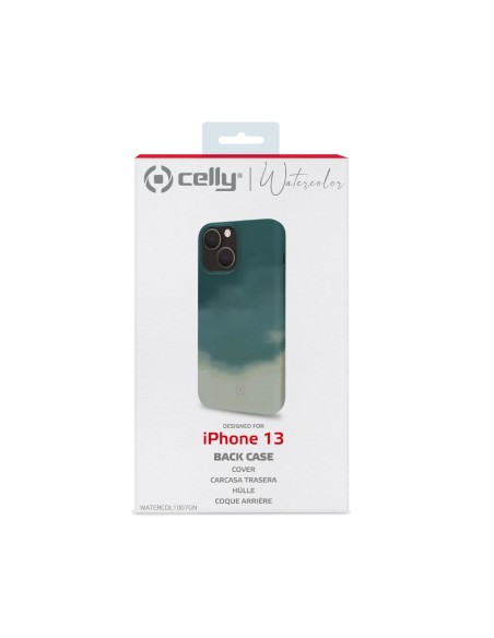 Celly WATERCOLOR iPhone 13 custodia per cellulare 15,5 cm (6.1") Cover Verde Celly WATERCOLOR iPhone 13 custodia per cellulare 15,5 cm (6.1") Cover Verde