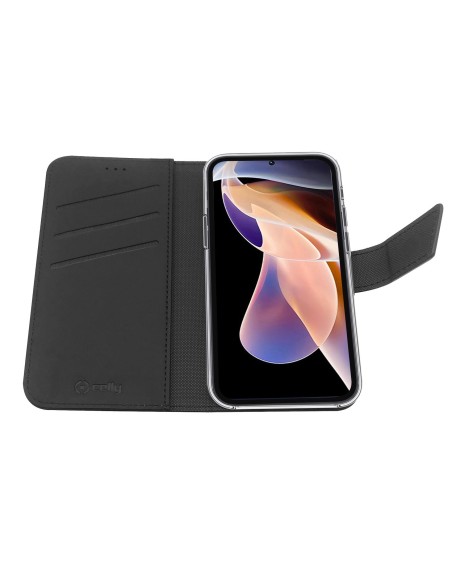 Celly Wally custodia per cellulare 16,8 cm (6.6") Custodia a borsellino Nero