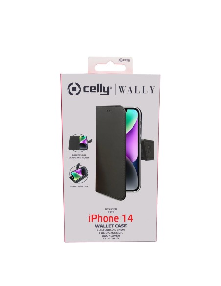 Celly Wally custodia per cellulare 15,5 cm (6.1") Custodia a borsellino Nero