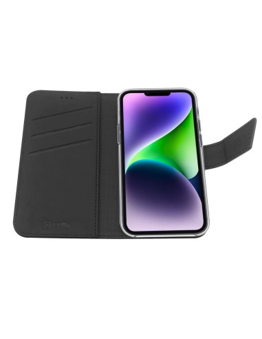 Celly Wally custodia per cellulare 17 cm (6.7") Custodia a borsellino Nero