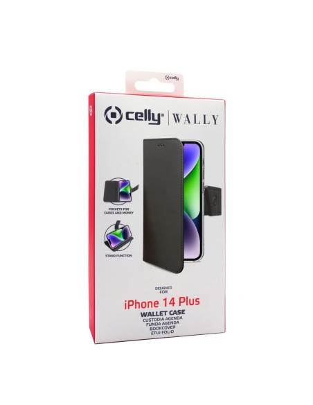 Celly Wally custodia per cellulare 17 cm (6.7") Custodia a borsellino Nero