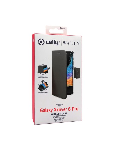 Celly Wally custodia per cellulare 16,8 cm (6.6") Custodia a borsellino Nero