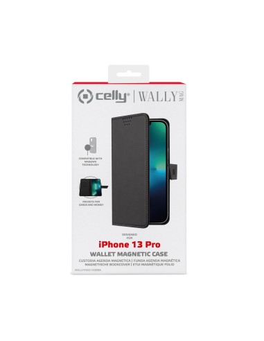 Celly WALLYMAG custodia per cellulare 15,5 cm (6.1") Custodia a borsellino Nero