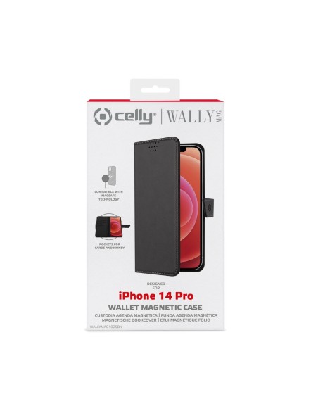 Celly Wallymag custodia per cellulare 15,5 cm (6.1") Custodia a borsellino Nero