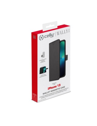 Celly WALLYMAG custodia per cellulare 15,5 cm (6.1") Custodia a borsellino Nero