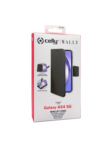 Celly WALLY1037 custodia per cellulare 16,3 cm (6.4") Custodia flip a libro Nero
