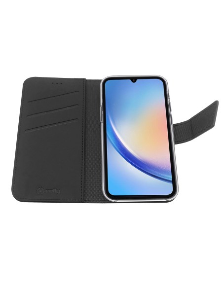 Celly WALLY1036 custodia per cellulare 16,8 cm (6.6") Custodia flip a libro Nero