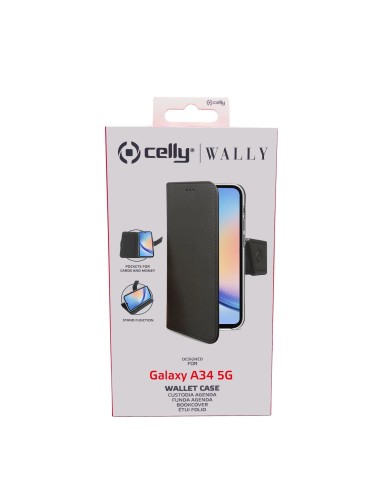 Celly WALLY1036 custodia per cellulare 16,8 cm (6.6") Custodia flip a libro Nero