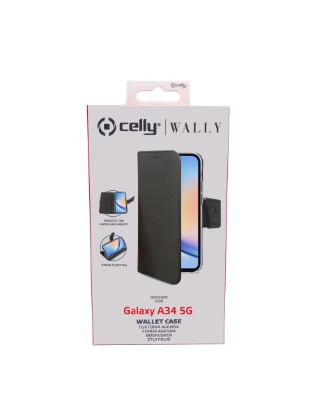 Celly WALLY1036 custodia per cellulare 16,8 cm (6.6") Custodia flip a libro Nero