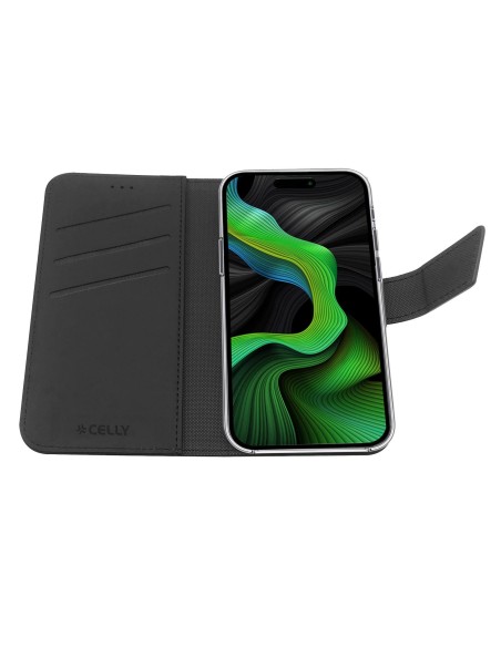 Celly WALLY1054 custodia per cellulare 15,5 cm (6.1") Custodia a borsellino Nero