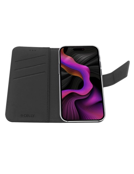 Celly WALLY1055 custodia per cellulare 17 cm (6.7") Custodia a borsellino Nero