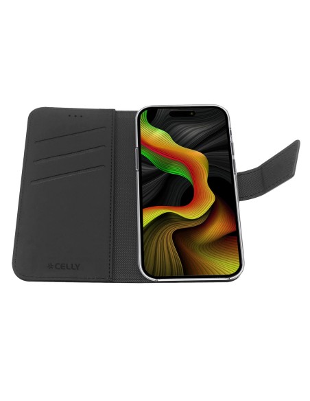 Celly WALLY1056 custodia per cellulare 17 cm (6.7") Custodia a borsellino Nero