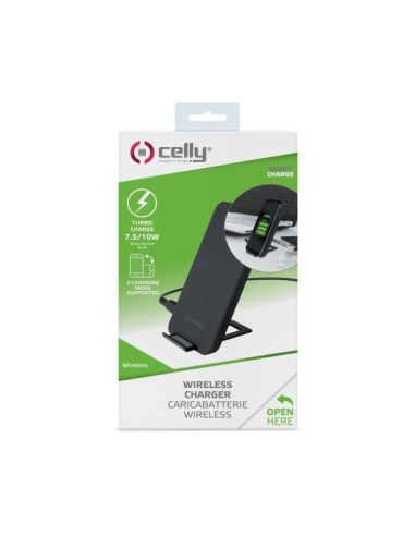 Celly WLFASTSTANDBK Caricabatterie per dispositivi mobili Smartphone Nero dC Carica wireless Interno