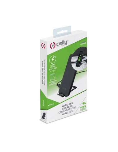 Celly WLFASTSTANDBK Caricabatterie per dispositivi mobili Smartphone Nero dC Carica wireless Interno