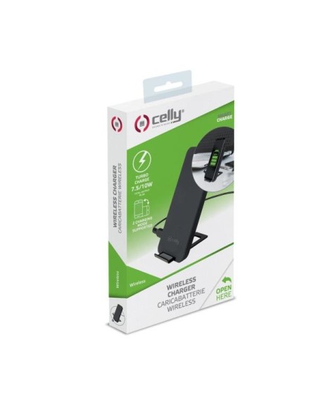 Celly WLFASTSTANDBK Caricabatterie per dispositivi mobili Smartphone Nero dC Carica wireless Interno