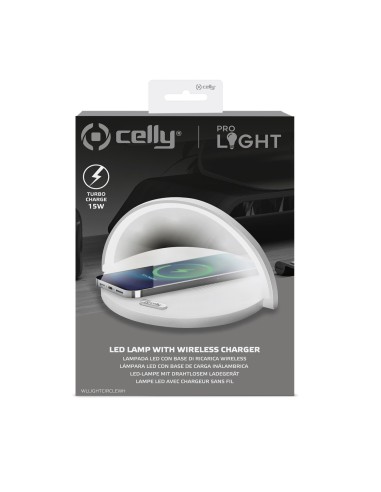 Celly WLLIGHTCIRCLEWH Caricabatterie per dispositivi mobili Fotocamera, Comandi di gaming, Cuffie, Telefono cellulare, Power