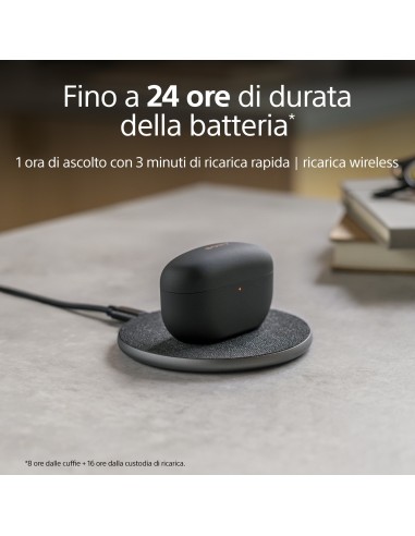 Sony WF-1000XM5 Cuffie Wireless con Noise Cancelling- Durata della batteria fino a 24 ore - Nero