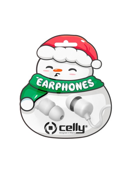 Celly XMASEARSNOWWH cuffia e auricolare Cablato In-ear Musica e Chiamate Bianco