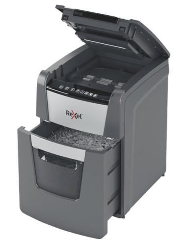 Rexel AutoFeed+ 100M distruggi documenti Triturazione incrociata 55 dB 22 cm Nero, Grigio