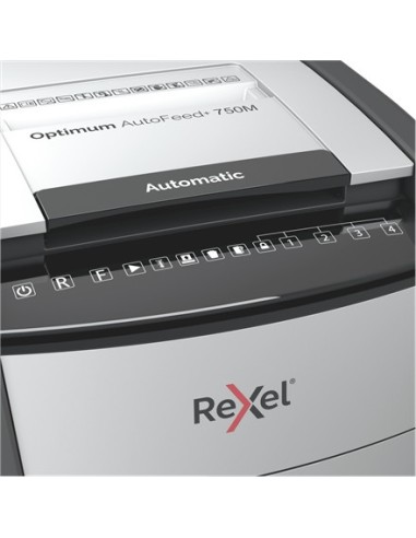 Rexel AutoFeed+ 750M distruggi documenti Taglio a frammenti 55 dB 23 cm Nero, Grigio