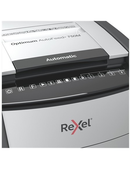 Rexel AutoFeed+ 750M distruggi documenti Taglio a frammenti 55 dB 23 cm Nero, Grigio