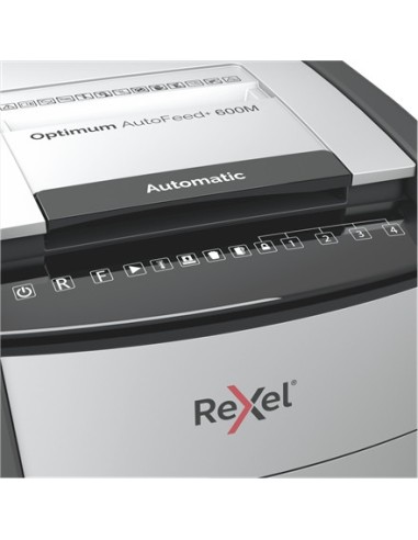 Rexel AutoFeed+ 600M distruggi documenti Taglio a frammenti 55 dB 23 cm Nero, Grigio