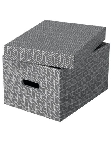 Esselte Aufbewahrungsbox Home M Mittel 3 Stueck Weiss Armadietto portaoggetti Rettangolare Cartoncino Grigio