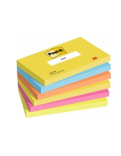 3M 7100172314 pouch autoadesiva Rettangolo Blu, Verde, Arancione, Rosa, Giallo 100 fogli Autoadesivo