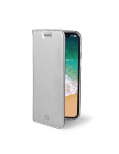 Celly Air custodia per cellulare 14,7 cm (5.8") Custodia a libro Argento