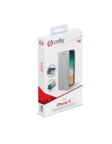 Celly Air custodia per cellulare 14,7 cm (5.8") Custodia a libro Argento