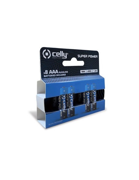 Celly ALKALINEAAA8P batteria per uso domestico Batteria monouso Mini Stilo AAA Alcalino Celly ALKALINEAAA8P batteria per uso domestico Batteria monouso Mini Stilo AAA Alcalino