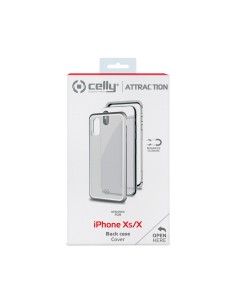 Celly Attraction - iPhone Xs X custodia per cellulare 14,7 cm (5.8") Cover Argento, Trasparente