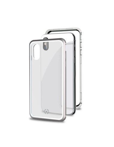 Celly Attraction - iPhone Xs X custodia per cellulare 14,7 cm (5.8") Cover Argento, Trasparente