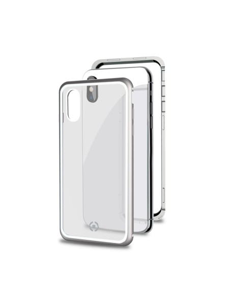 Celly Attraction - iPhone Xs X custodia per cellulare 14,7 cm (5.8") Cover Argento, Trasparente Celly Attraction - iPhone Xs X custodia per cellulare 14,7 cm (5.8") Cover Argento, Trasparente