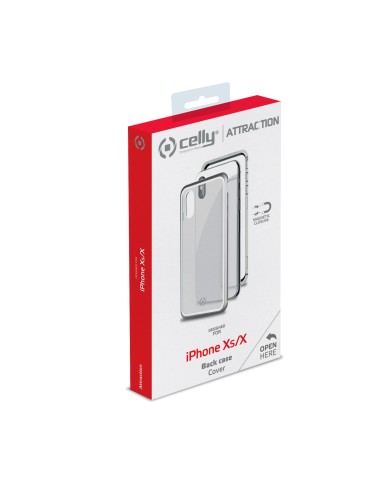 Celly Attraction - iPhone Xs X custodia per cellulare 14,7 cm (5.8") Cover Argento, Trasparente