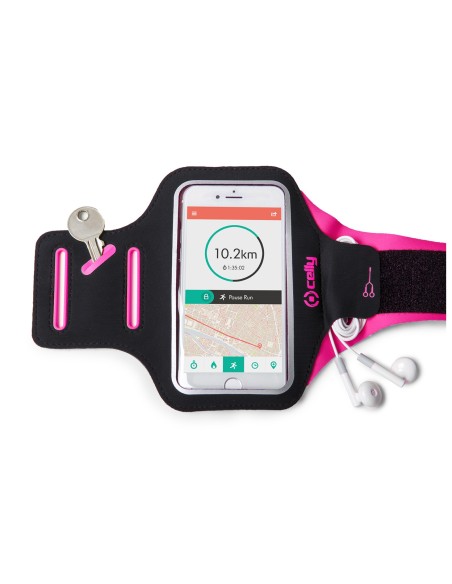 Celly Arm Band Nero, Rosa Neoprene